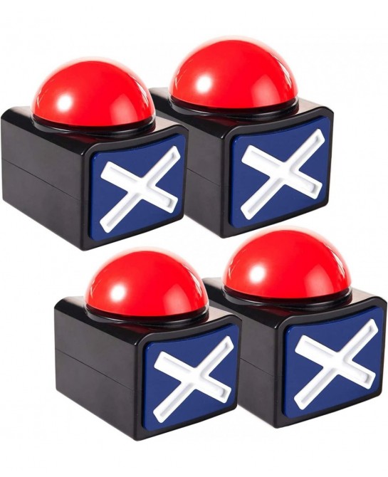 Game Answer Buzzer 4 Pack Game Buzzer Alarm Sound Play Button with Light Trivia Quiz Got Talent Buzzer Toys for Kids Adult $6...