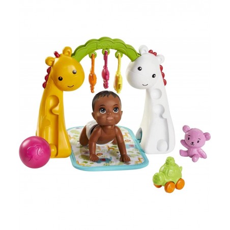 Skipper Babysitters Inc. Crawling and Playtime Playset with Baby Doll with Bobbling Head and Bottom Floor Gym Blanket and 6 T...