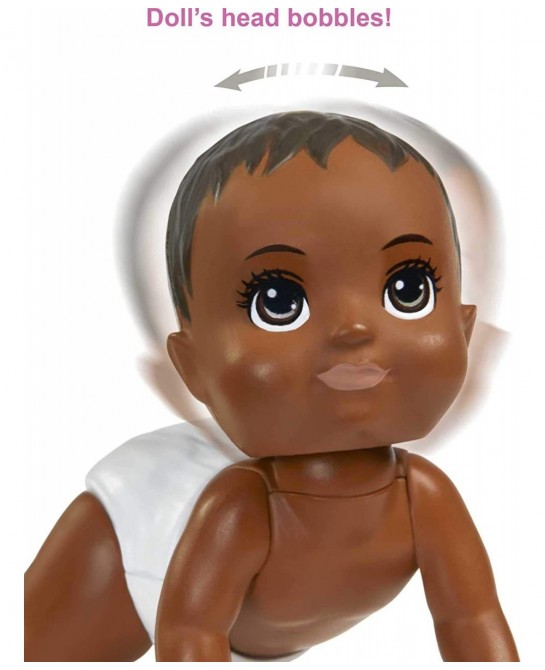 Skipper Babysitters Inc. Crawling and Playtime Playset with Baby Doll with Bobbling Head and Bottom Floor Gym Blanket and 6 T...