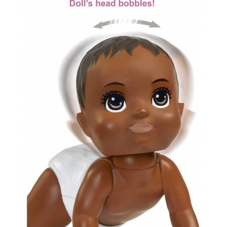 Skipper Babysitters Inc. Crawling and Playtime Playset with Baby Doll with Bobbling Head and Bottom Floor Gym Blanket and 6 T...