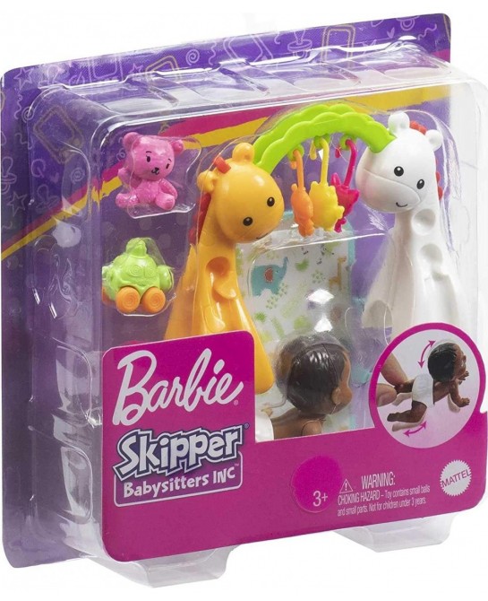 Skipper Babysitters Inc. Crawling and Playtime Playset with Baby Doll with Bobbling Head and Bottom Floor Gym Blanket and 6 T...
