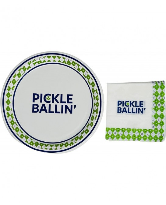 Pickleball Party Plates and Napkins - Party Supplies for Pickle Ball - Set of 10 $28.73 Kids' Party Tableware