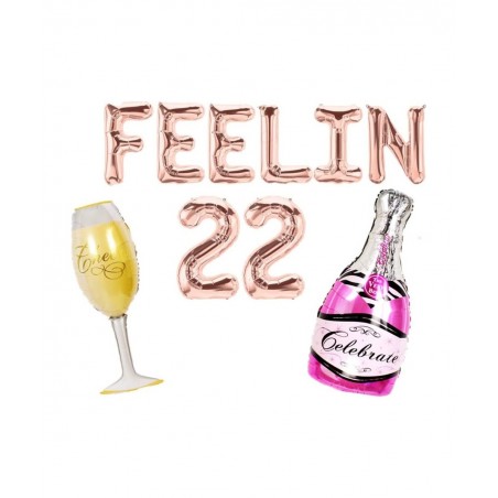 Set of 3 FEELIN 22 Balloons 22nd Birthday Decoration FEELIN 22 Banner 22nd Birthday Supplies $18.10 Kids' Party Decorations