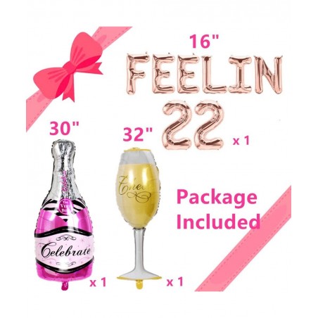 Set of 3 FEELIN 22 Balloons 22nd Birthday Decoration FEELIN 22 Banner 22nd Birthday Supplies $18.10 Kids' Party Decorations