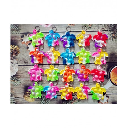 (Students Gift)20 Packs Bulk Turtle Mini pop Fidget Keychain Gift for Boys and Girls kids Party Favors Supplies and Classroom...
