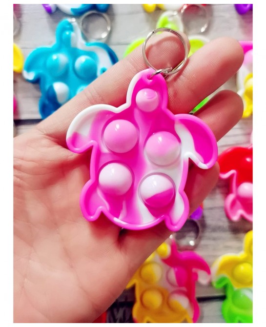 (Students Gift)20 Packs Bulk Turtle Mini pop Fidget Keychain Gift for Boys and Girls kids Party Favors Supplies and Classroom...