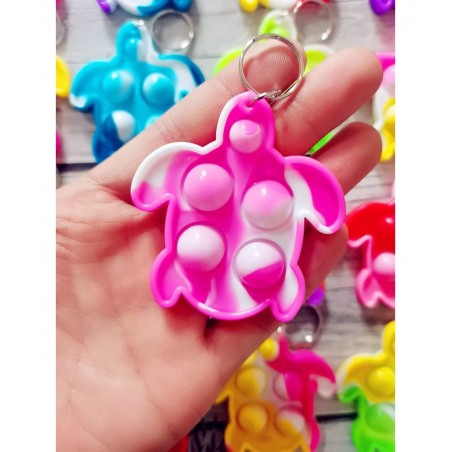 (Students Gift)20 Packs Bulk Turtle Mini pop Fidget Keychain Gift for Boys and Girls kids Party Favors Supplies and Classroom...