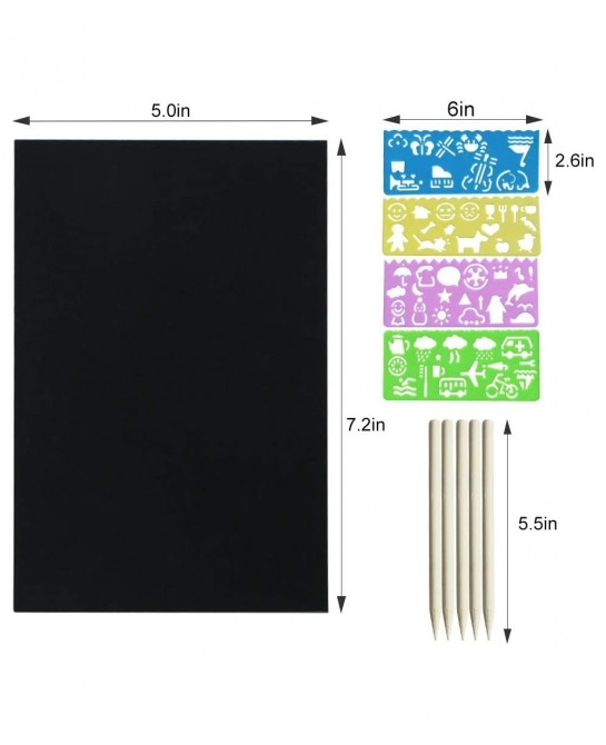 Scratch Paper Art for Kids - 60 Pcs Magic Rainbow Scratch Paper Off Set Scratch Crafts Arts Supplies Kits Pads Sheets Boards ...