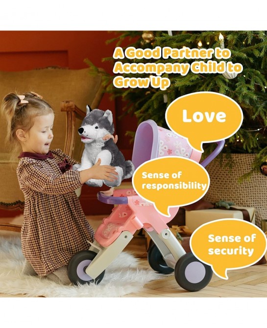 Husky Stuffed Animal Toys Cuddly Puppy Dog Plush Toy Wolf Stuffed Animals 16 inches / 8 inches Cuddly Adorable Gifts for Kids...