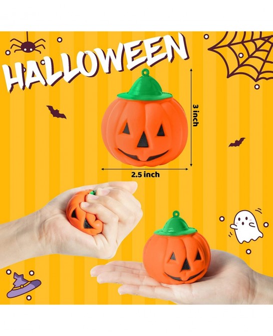 10Pcs Halloween Pumpkin Squeeze Toy Set Kawaii Cream Scented Slow Rising Decompression Relief Toys for Kids Decorations Gift ...