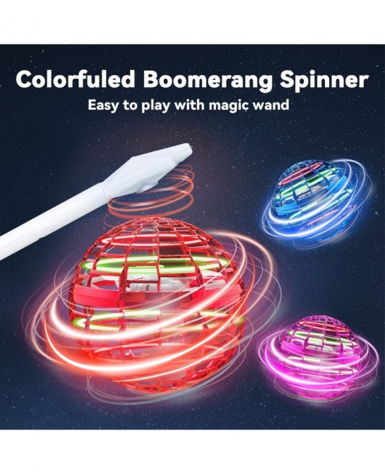 Flying Orb Ball【with a Magic Wand】 Magic Hover Ball Hand Controlled Boomerang Fly Spinner Mini Drone Ball Outside Soring Fly ...