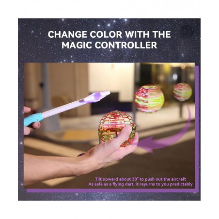 Flying Orb Ball【with a Magic Wand】 Magic Hover Ball Hand Controlled Boomerang Fly Spinner Mini Drone Ball Outside Soring Fly ...