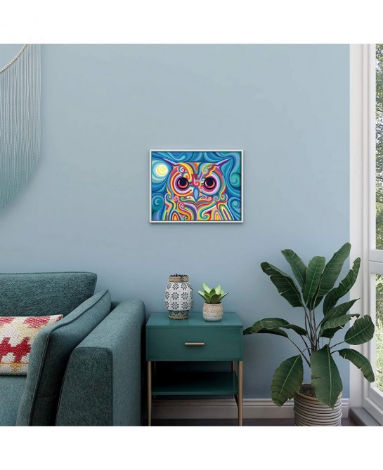 Paint by Numbers for Kids Ages 8-12 DIY Neon Owl Paint by Number on Rolled Canvas Colorful Paintworks Animals Artwork for Hom...