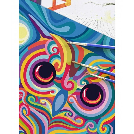 Paint by Numbers for Kids Ages 8-12 DIY Neon Owl Paint by Number on Rolled Canvas Colorful Paintworks Animals Artwork for Hom...