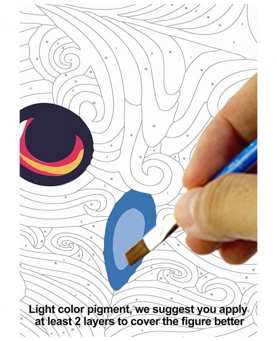 Paint by Numbers for Kids Ages 8-12 DIY Neon Owl Paint by Number on Rolled Canvas Colorful Paintworks Animals Artwork for Hom...