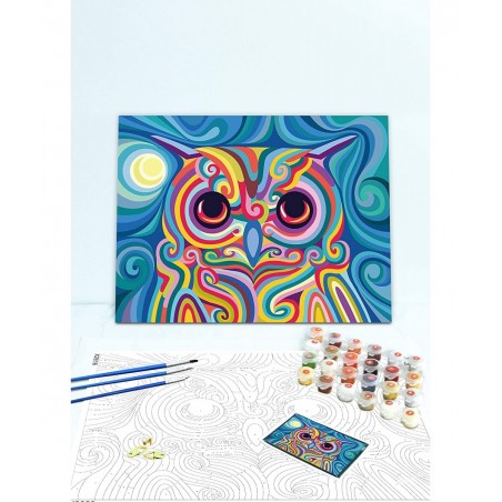 Paint by Numbers for Kids Ages 8-12 DIY Neon Owl Paint by Number on Rolled Canvas Colorful Paintworks Animals Artwork for Hom...