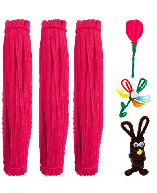 300 Pieces Solid Color Pipe Cleaners 6mm x 12Inch Chenille Stems Very Suitable for Making Creative DIY Crafts (Rose Red) $16....