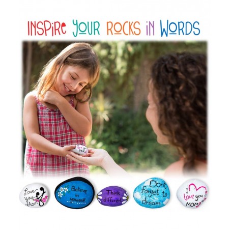 Rock Painting Kit for Kids - DIY Arts and Crafts Set for Girls Boys Ages 3 4 5 and Up - Fun Outdoor Activities w/10 Stones 12...