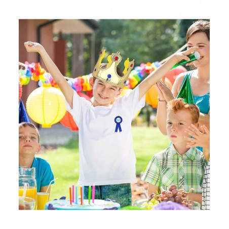 Birthday King Crown Birthday Boy Sash and Button Pins Boy Birthday Party Dress-Up Supplies Birthday Boy Party Accessory Set f...