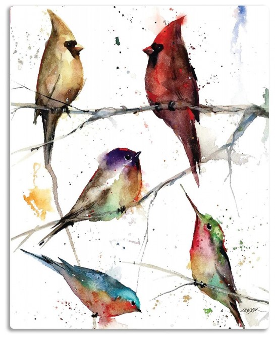Dean Crouser Songbird Watercolor Red and Yellow 120 Piece Paperboard Boxed Jigsaw Puzzle $27.35 Jigsaw Puzzles