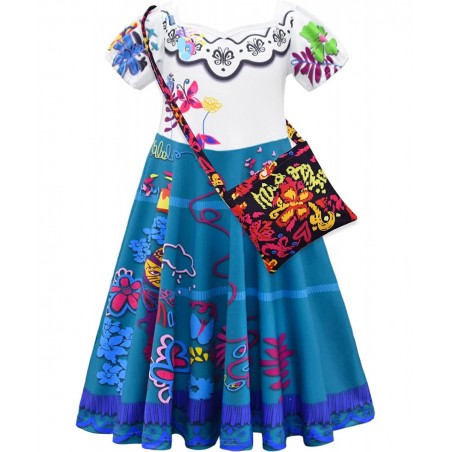 Encanto Mirabel Costume Dress for Girls Cosplay Madrigal Princess Halloween Dress Up $16.07 Kids' Costumes
