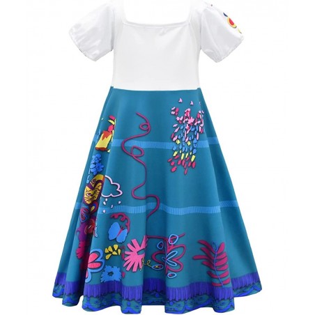 Encanto Mirabel Costume Dress for Girls Cosplay Madrigal Princess Halloween Dress Up $16.07 Kids' Costumes