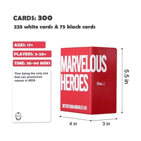 Marvelous Heroes Card Game Character Marvel Super Heroes Board Games Perfect for Friends Gathering Party Celebration for Adul...