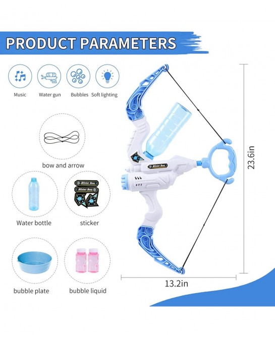 2022 Upgraded 2 in 1 Kids Bow and Arrow Bubble Machine Shooting Water Gun Fun Bubbles Blowing Toys Birthday Party for Boys an...
