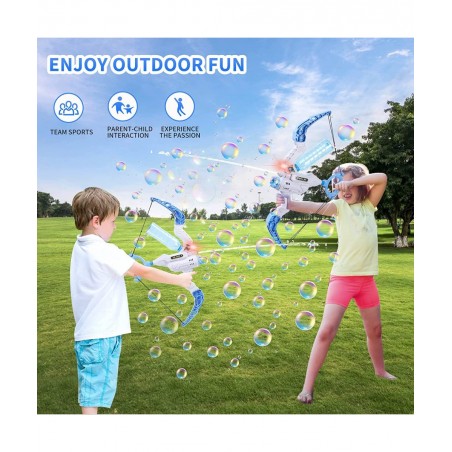 2022 Upgraded 2 in 1 Kids Bow and Arrow Bubble Machine Shooting Water Gun Fun Bubbles Blowing Toys Birthday Party for Boys an...