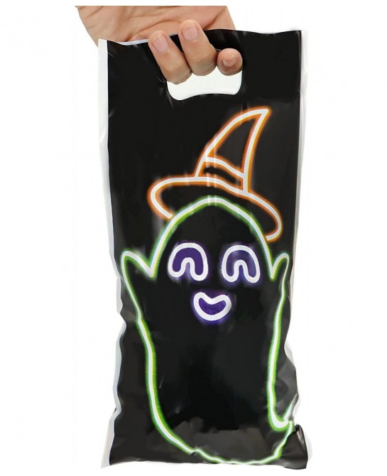 72 Pcs Halloween Neon Treat Bags with 12 Characters Halloween Candy Cookie Bags Small Trick or Treat Bags for Halloween Party...