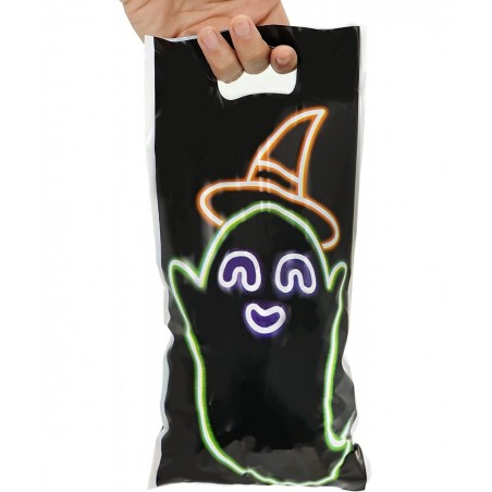 72 Pcs Halloween Neon Treat Bags with 12 Characters Halloween Candy Cookie Bags Small Trick or Treat Bags for Halloween Party...
