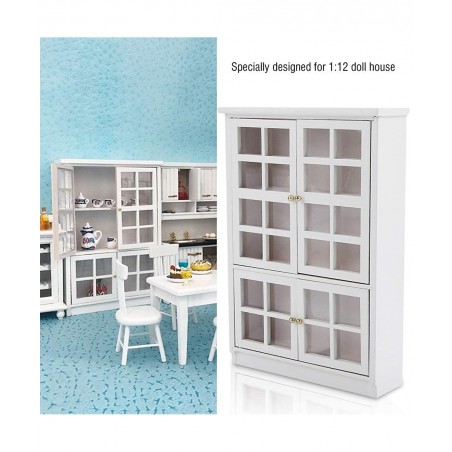 Dollhouse Accessories 1:12 Scale Miniatures Dollhouse Furniture for DIY Dollhouse Living Room Mini Toy Wood Bookcase Cupboard...