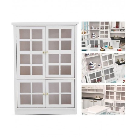 Dollhouse Accessories 1:12 Scale Miniatures Dollhouse Furniture for DIY Dollhouse Living Room Mini Toy Wood Bookcase Cupboard...