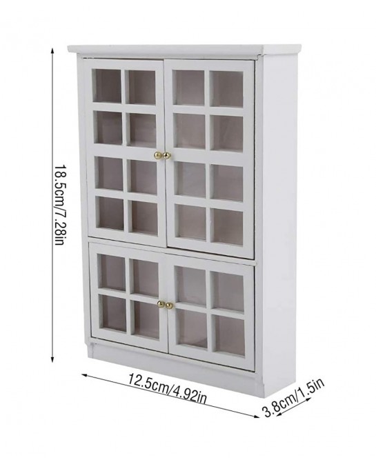 Dollhouse Accessories 1:12 Scale Miniatures Dollhouse Furniture for DIY Dollhouse Living Room Mini Toy Wood Bookcase Cupboard...