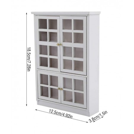 Dollhouse Accessories 1:12 Scale Miniatures Dollhouse Furniture for DIY Dollhouse Living Room Mini Toy Wood Bookcase Cupboard...