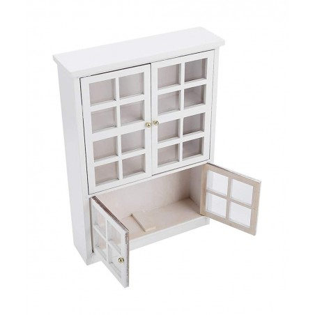 Dollhouse Accessories 1:12 Scale Miniatures Dollhouse Furniture for DIY Dollhouse Living Room Mini Toy Wood Bookcase Cupboard...