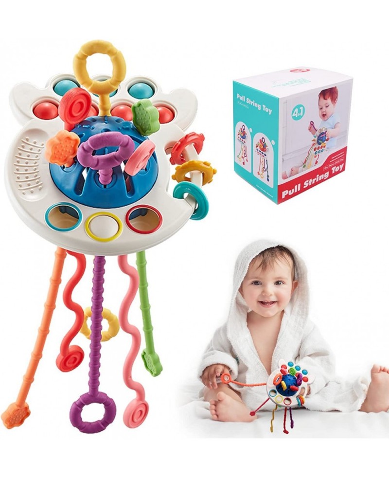 Montessori Toys for Babies 6-12 Months Montessori UFO Silicone Pull String Activity Toys Sensory Toys for 1 Year Old Montesso...