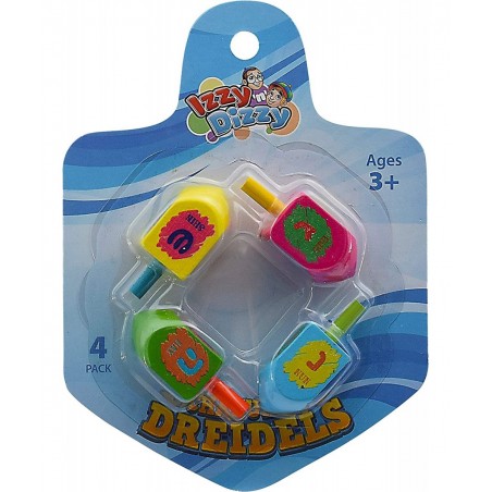 Hanukkah Dreidels - Multi Colored Painted Wood Dreidel - 4 Pack Medium $15.09 Novelty Spinning Tops