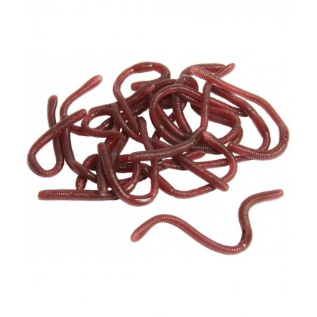 24 Pieces Fake Earthworm Faux Plastic Soft Lifelike Stretchy Rubber Earthworms Trick Toy Fishing Lures Baits for Halloween Ap...