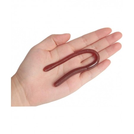 24 Pieces Fake Earthworm Faux Plastic Soft Lifelike Stretchy Rubber Earthworms Trick Toy Fishing Lures Baits for Halloween Ap...