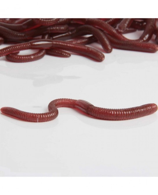 24 Pieces Fake Earthworm Faux Plastic Soft Lifelike Stretchy Rubber Earthworms Trick Toy Fishing Lures Baits for Halloween Ap...