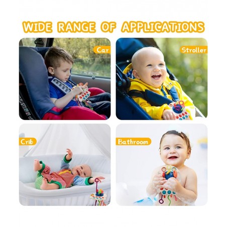 Montessori Toys for Babies 6-12 Months Montessori UFO Silicone Pull String Activity Toys Sensory Toys for 1 Year Old Montesso...
