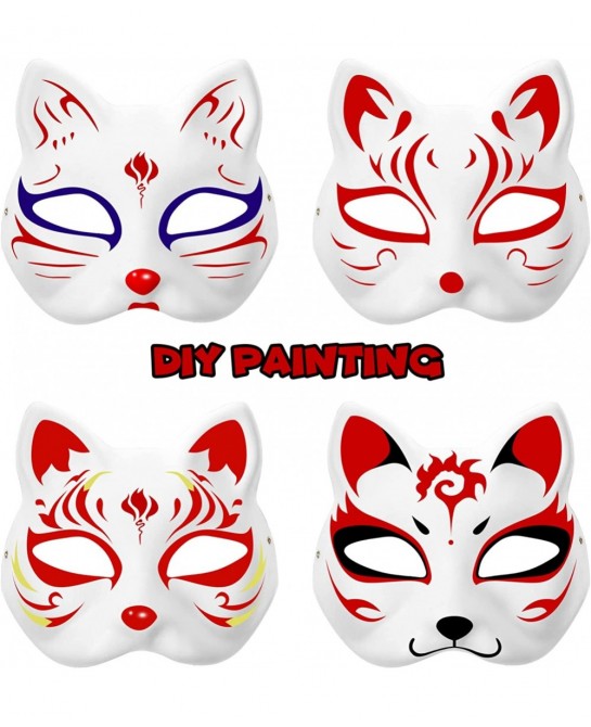 10pcs Cat Masks to Paint Animal Dress Up Masks DIY White Masks Half for Masquerade Halloween Kids Cosplay Masks Costume Party...