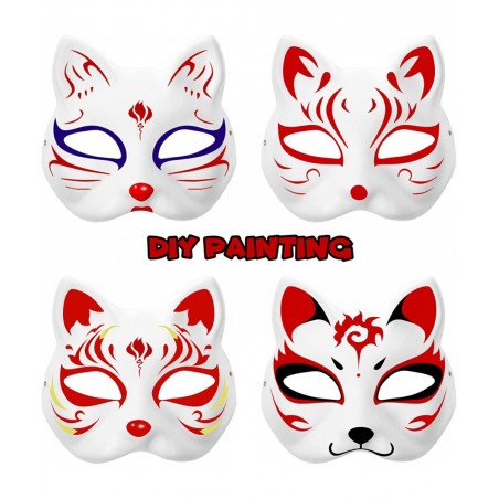 10pcs Cat Masks to Paint Animal Dress Up Masks DIY White Masks Half for Masquerade Halloween Kids Cosplay Masks Costume Party...