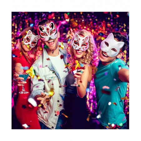 10pcs Cat Masks to Paint Animal Dress Up Masks DIY White Masks Half for Masquerade Halloween Kids Cosplay Masks Costume Party...