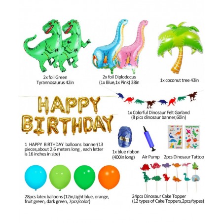 Dinosaur Party Supplies - 90 pcs for Birthday Decorations Dino Party Decorations for kids dinosaur party favors Dinosaur part...