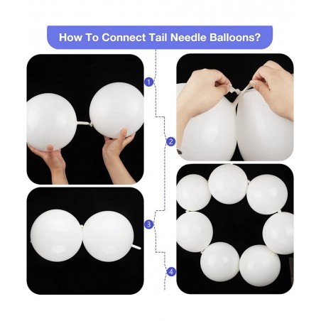 80 Pieces Needle Tail Balloons Latex Link Balloons Linking Needle Tail Balloons for Birthday Party Wedding Anniversary Gradua...