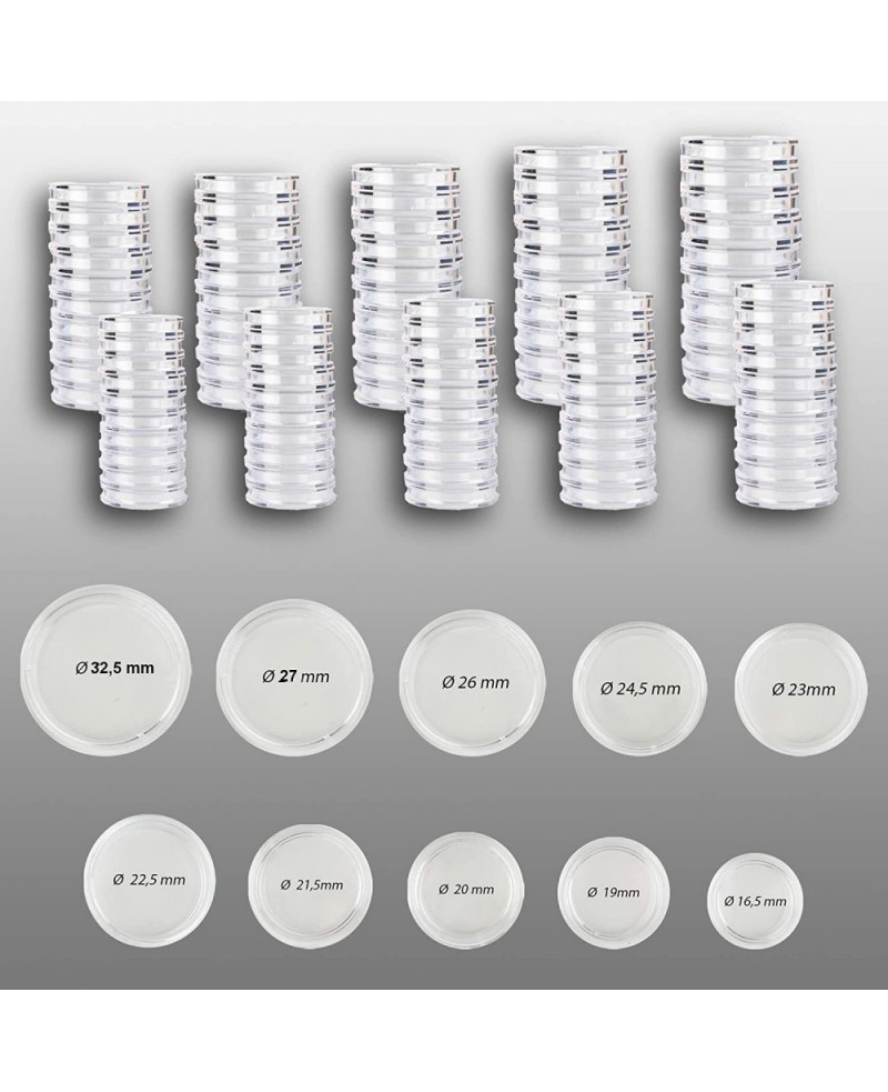Prophila Coin Capsule-Set Euro 16 5 to 33 mm Diameter 100 Pieces $41.06 Collectibles Display & Storage