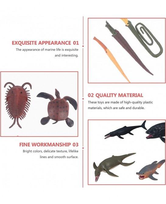 12pcs Cambrian Sea Creature Animal Figurines Plastic Ancient Marine Animal Toy Figures Prehistoric Educational Learning Toys ...