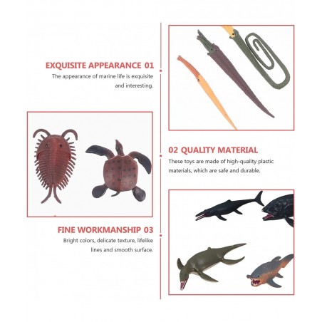 12pcs Cambrian Sea Creature Animal Figurines Plastic Ancient Marine Animal Toy Figures Prehistoric Educational Learning Toys ...